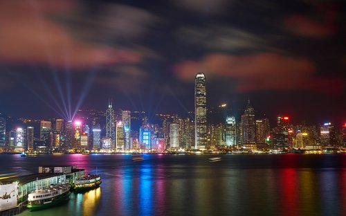 hong kong  cityscape  night