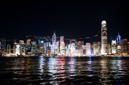 hong kong landscape night view