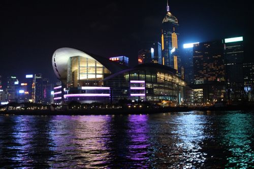 hong kong central night view