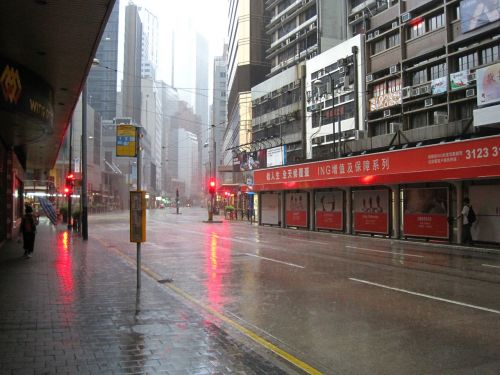 hongkong street rain