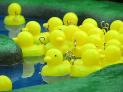 hook-a-duck funfair yellow