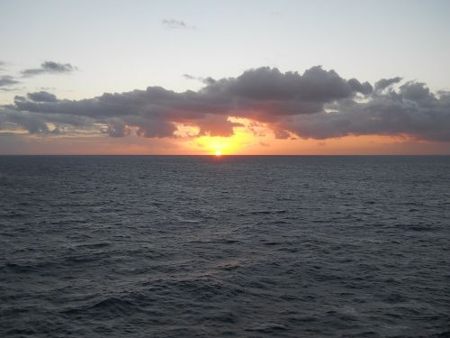 horizon sunset sea