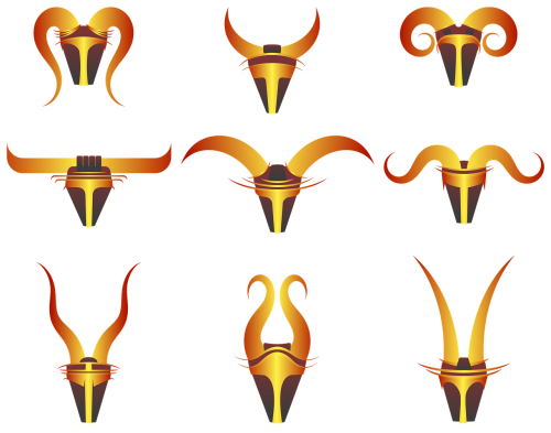 horns decorative stylised