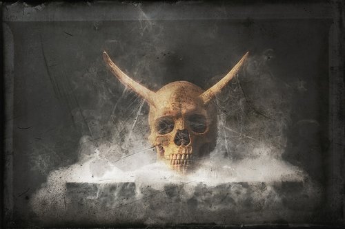 horror  dark art  skull