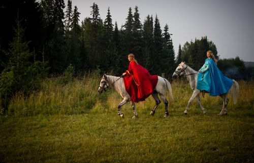 horse forest girls