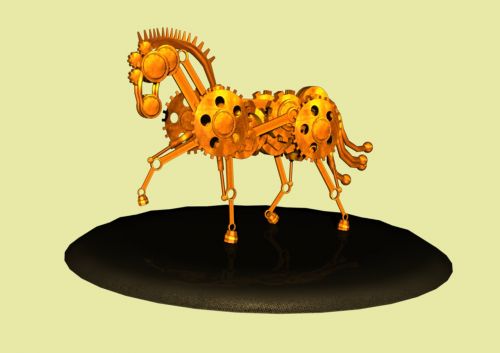 horse clockwork steampunk