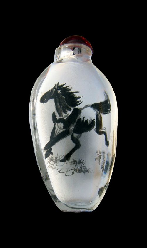 horse vase tusche indian ink