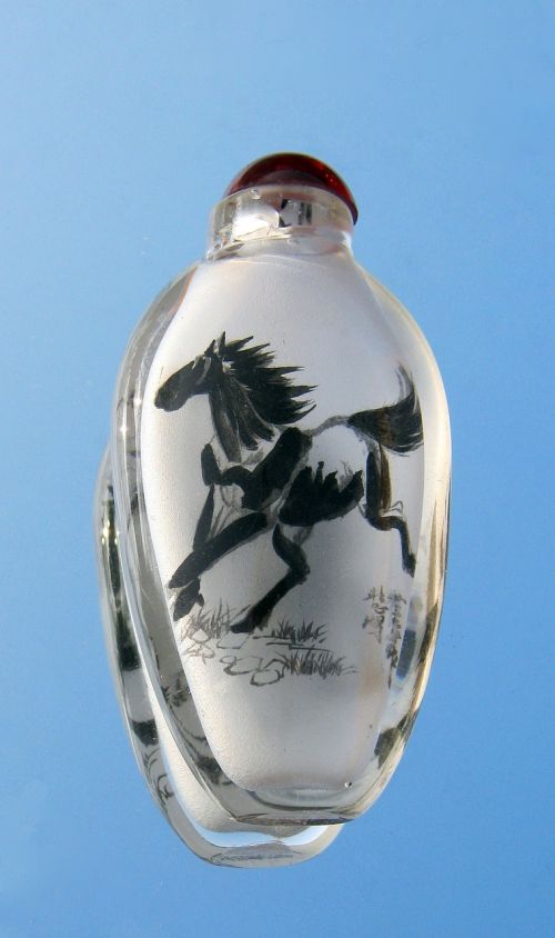 horse vase tusche indian ink