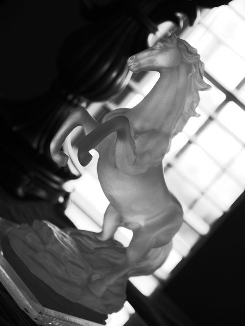 horse statue glass