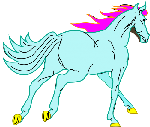 horse fantasy pink mane