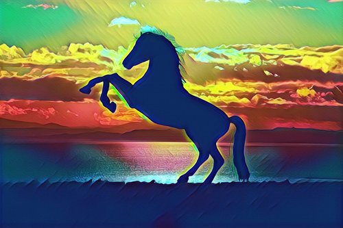 horse  silhouette  colorful