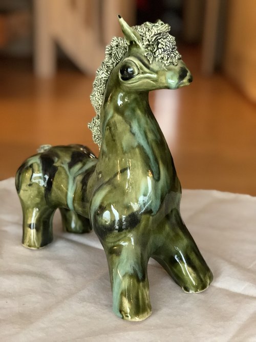 horse  art deco  green