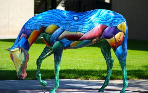 horse colorful statue