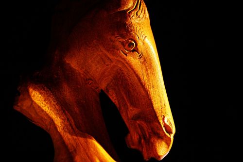 horse statue wood