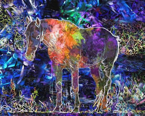 horse abstract digital art