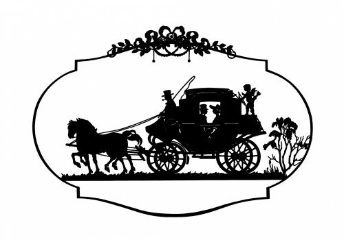 Horse &amp; Carriage Vintage Clipart