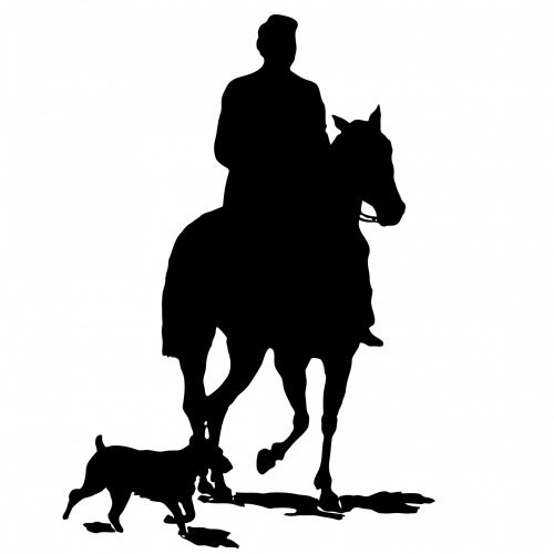 Horse &amp; Dog Silhouette Clipart