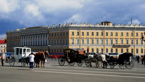 Horse Carts On Palace Square