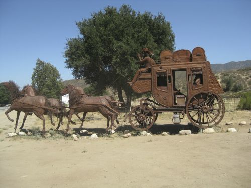 horses rider wagon