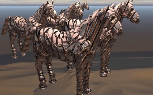 horses metal art