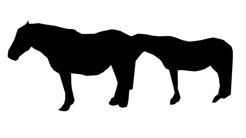 horses silhouette animals