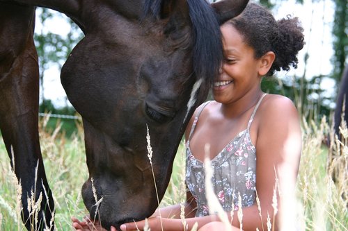 horses  girl  happy