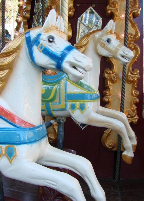 horses wooden carousel