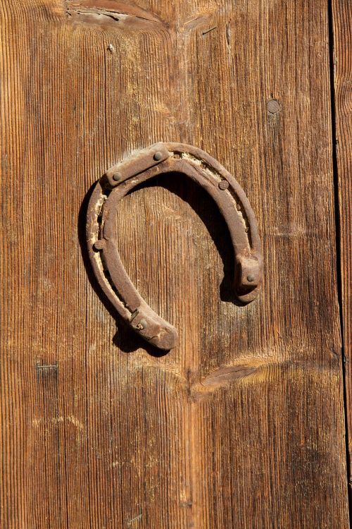 horseshoe wood lucky charm