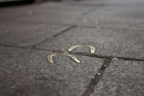 horseshoes sidewalk ground