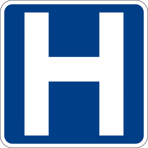 hospital signs road