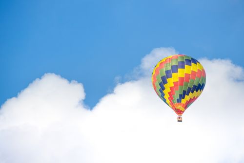 hot air balloon colorful blue sky