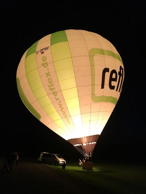 hot air balloon night photograph fly