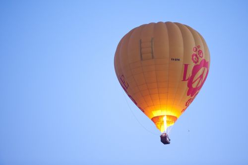 hot air balloon fire yellow balloon