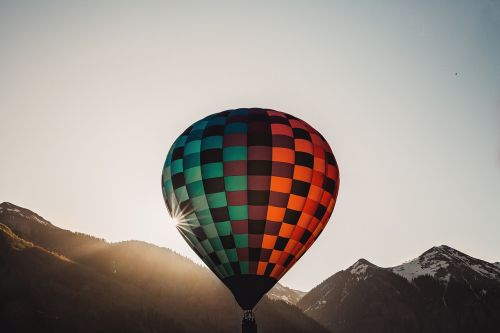 hot air balloon sky sunrise
