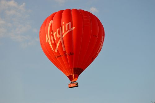 hot air balloon red sky virgin
