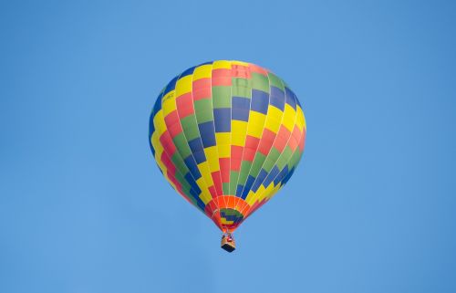 hot air balloon colorful blue sky