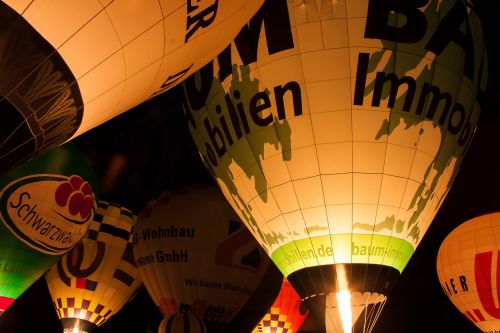 hot air balloon night balloon glow