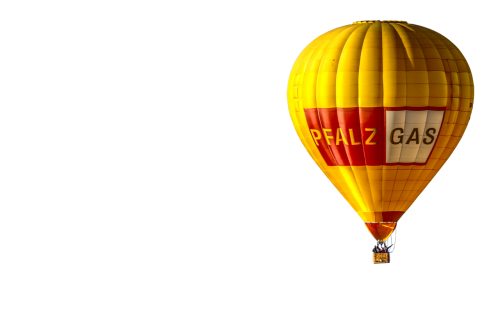 hot air balloon flight isolated