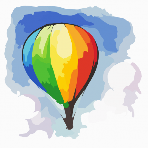 hot air balloon rainbow flow