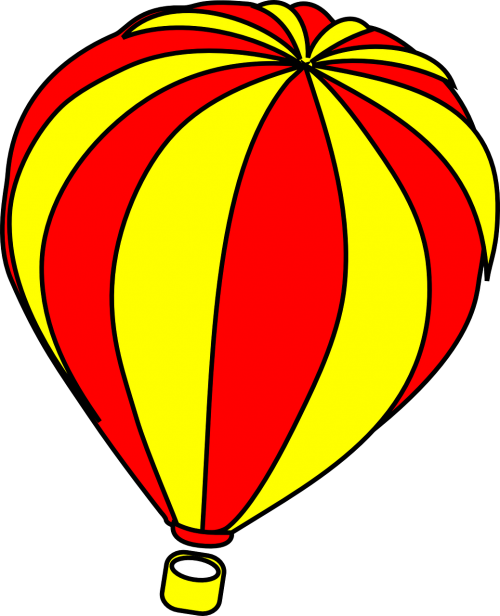 hot-air balloon fly yellow
