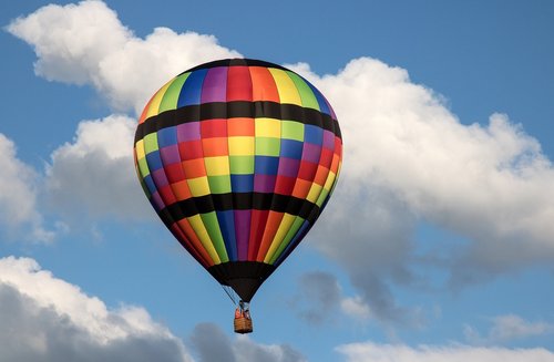 hot air balloon  inflated  colorful