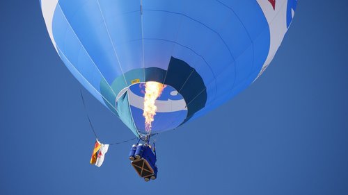 hot air balloon  blue  basket