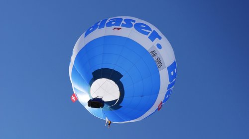hot air balloon  blue  sky