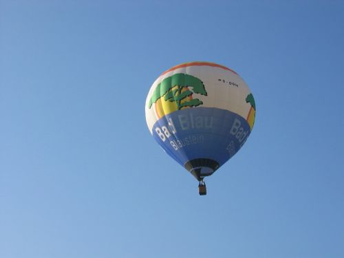 hot air balloon captive balloon blue stone