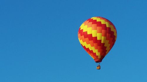 hot air balloon blue sky fun