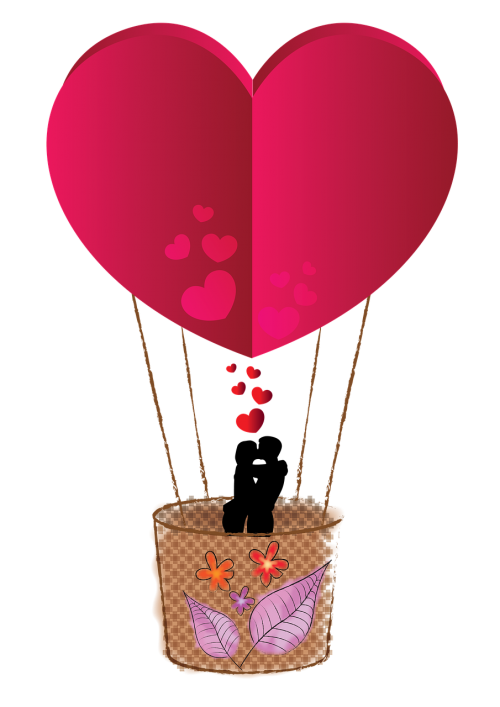 hot air balloon heart decorative figure