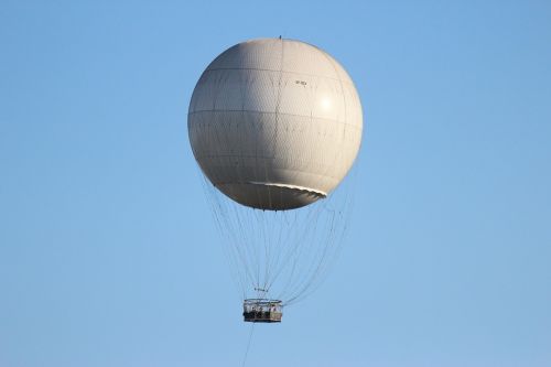 hot-air ballooning ball white