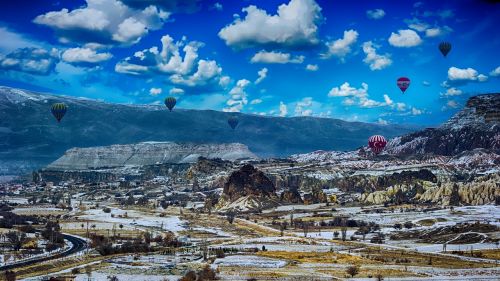 hot air balloons landscape summer