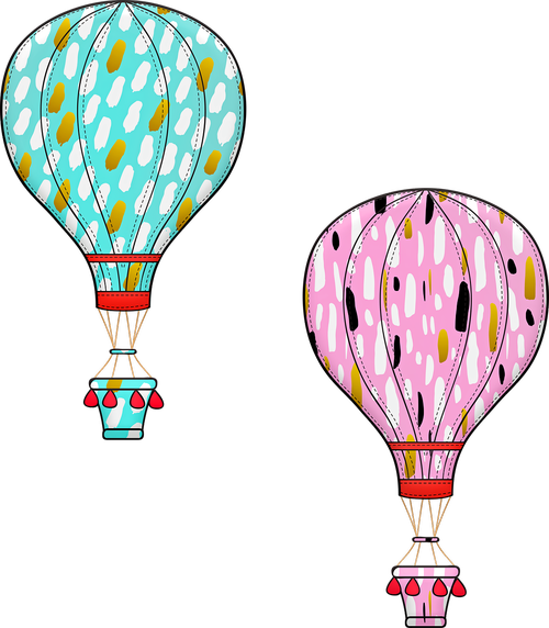 hot air balloons  mink and pink  balloon riding