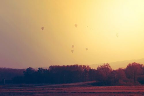 hot air balloons floating freedom